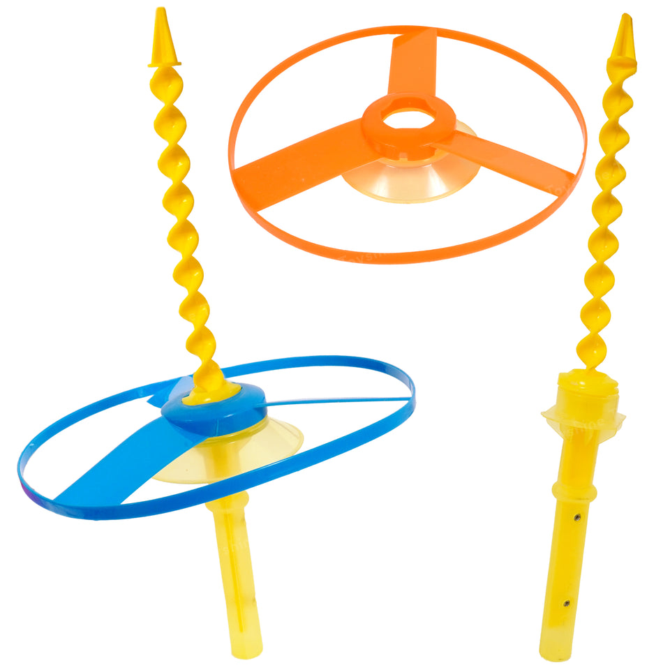 Toyshine Twisty Pull String Flying Saucer Fly and Catch Helicopter Toy Flies Upto 50 ft Outdoor and Indoor Play for Age 3+