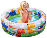 Toyshine Inflatable 3 Rings Baby Bath Tub Swimming Pool Play Centre Toy for Kids - 61 x 61 x 22 Cm- Dino