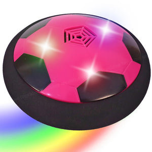 Toyshine Air Power Soccer Rainbow Hover Disc Toy with Foam Bumpers and Light-Up LED Lights for Kids
