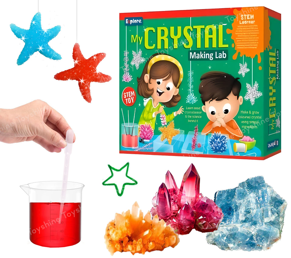 Toyshine Crystal Making Lab STEM Educational Learning Creative Fun Science Project DIY Activity Toy Kit for Boys and Girls 8+