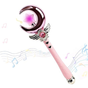 Toyshine Princess Fairy Magic Wand Moon Styling Stick Flashing Toy with Music and Light for Kids - C