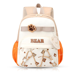 Toyshine 11" Cute Teddy Theme Kindergarten Backpack for Kids Girls Boys Toddler Backpack Preschool Nursery Travel Bag Picnic Bag, Mini Size - Brown