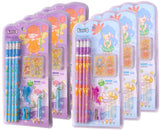Toyshine Pack of 6 Flower Fairy Pencil Stationary Set | 48 Pencils, 6 Sharpener, 6 Pencil Grip, 72 Stickers, 6 Pencil Cap Birthday Party Return Gift Party Favor for kids