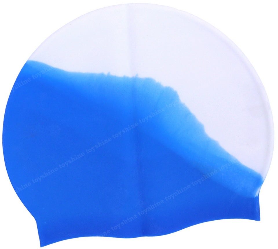 Toyshine Comfortable High Elasticity Appropriate for Long & Short Hair Anti-Slip Silicone Swimming Cap - Blue Multi