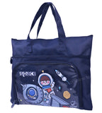 Toyshine Astronaut Design Handbag 14x10 Inches | Tuition, Picnic, Laptop, Notebook Carrying Handbag for Students - Dark Blue