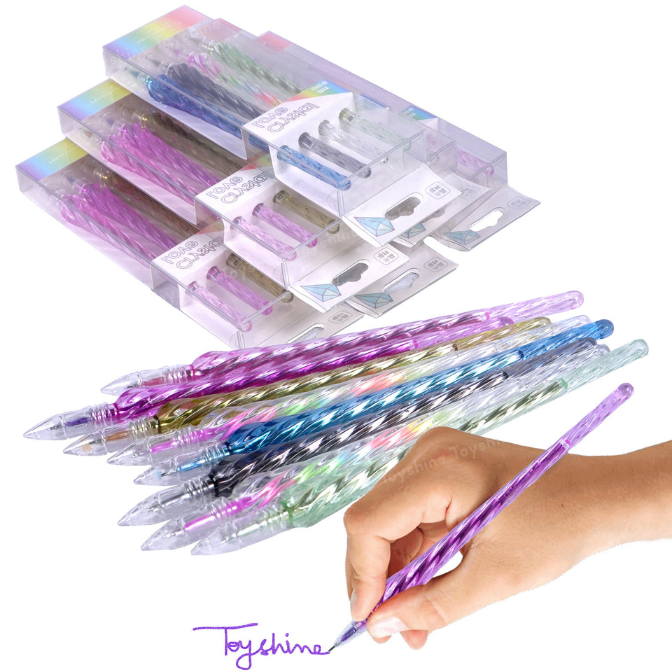 Toyshine12 Pieces Pretty Shinny Appearence Gel Ink Pens for Scrapbooking Sketching Artist Illustrating Office Stationary School Supplies Birthday Party Favor Return Gift - Multi