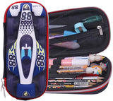 Toyshine 88 Racer Hardtop Pencil Case with Compartments - Kids Large Capacity School Supply Organizer Students Stationery Box - Girls Boys Pen Pouch- Dark Blue