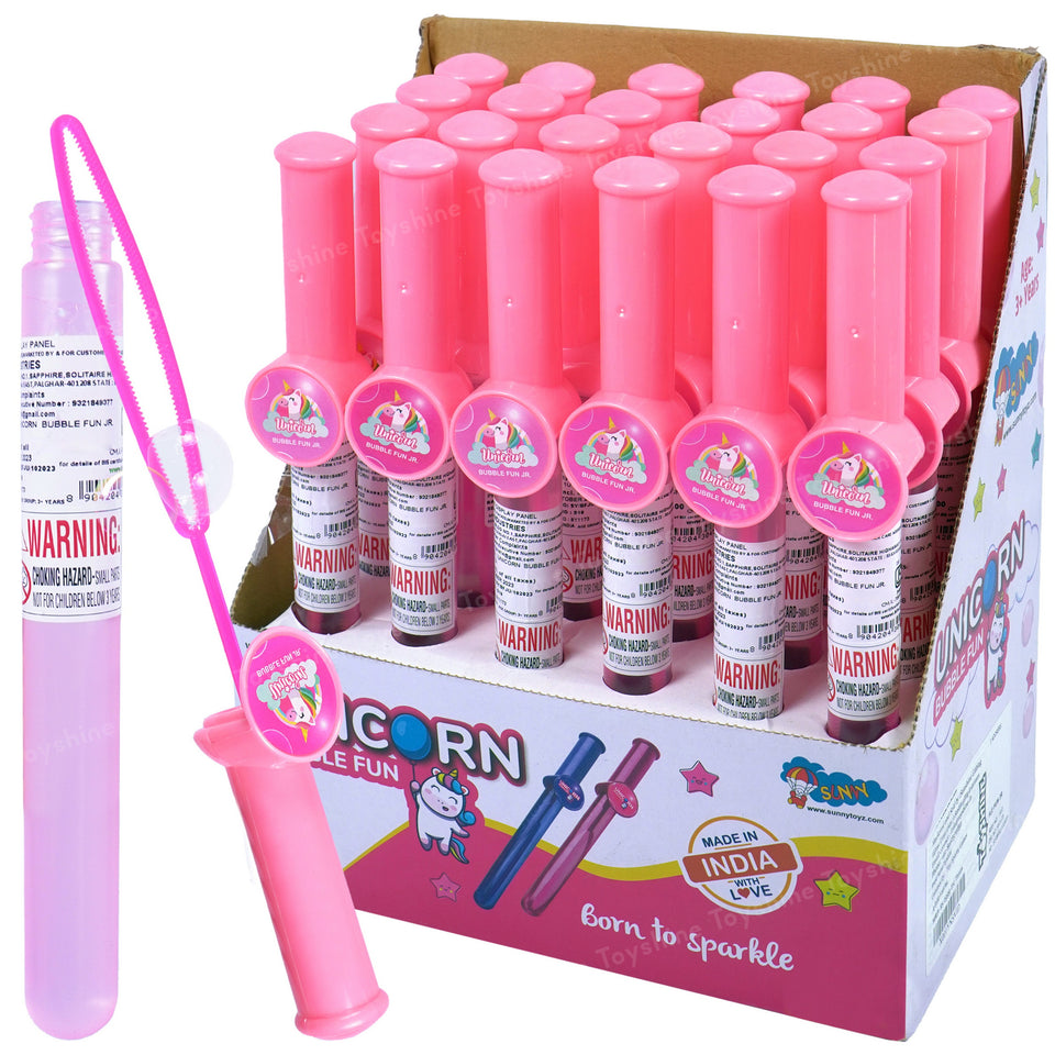 Toyshine 24 Pack Bubble Wands (12 inches) for Children Party Favors Birthday Return Gift for Boys Girls 3+ (Pink)