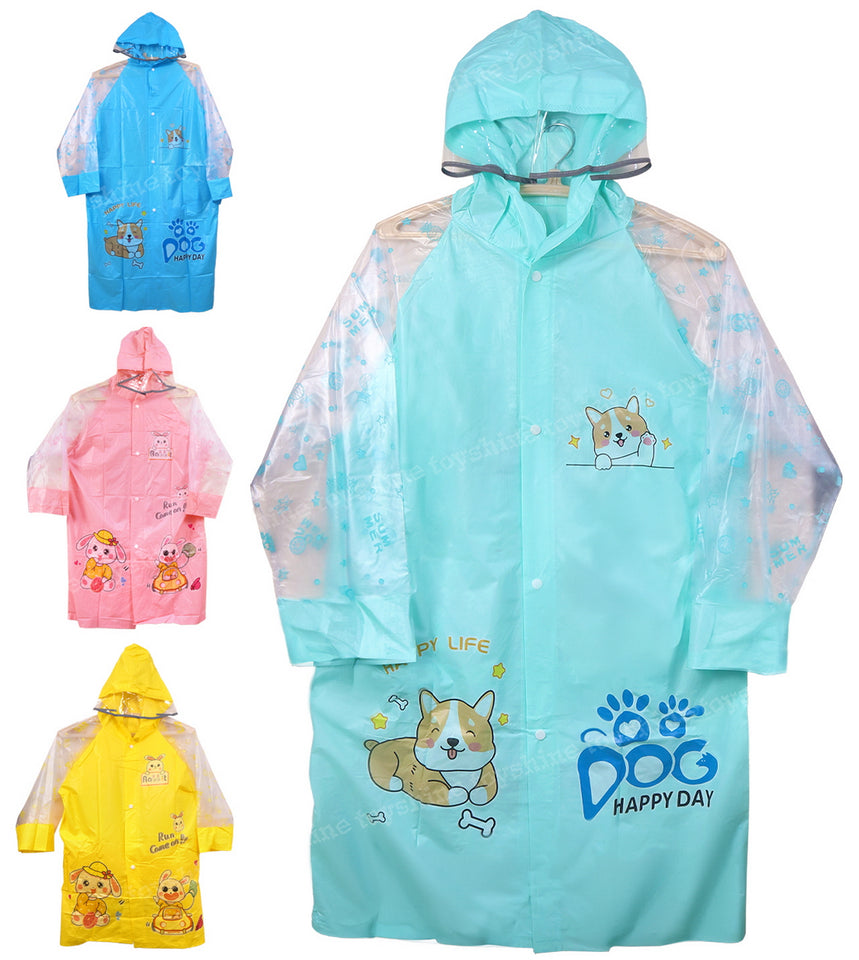 Toyshine Raincoat with School Bag Cover for Girls Boys Waterproof Raincoat Toddler Rainwear for Children Kids- Multicolor