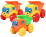 Toyshine Pack of 3 Dumper Toy Construction Cars Push and Go Play Set Friction Powered Vehicles for Kids Educational Toy Set