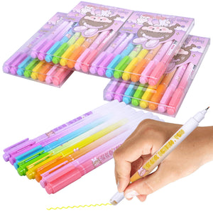 Toyshine 6 Set Color Mixing Magic Pastel Gel Pens for Coloring Books Drawing Doodling Crafts Scrapbooks Birthday Return Gift Party Favor for Kids Girls Boys (6 Packs X 12 Pens)