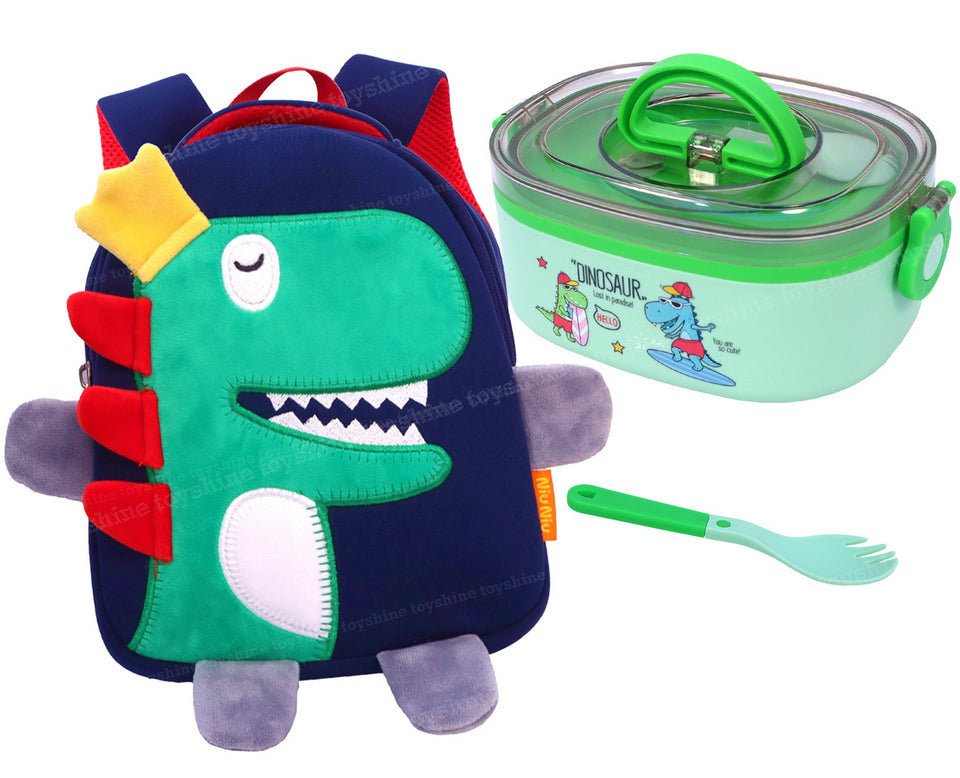 Dinosaur - Little Kids Backpack with Detachable Hood - Water-Repellent –  Morikukko USA