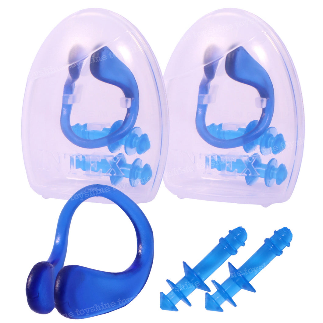 Toyshine Pack of 2 Sets Waterproof Silicone Swimming Earplugs Nose Clip Plugs, Ear & Nose Protector Swimming Sets