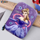 Toyshine Princess Hardtop Pencil Case with Compartments - Kids Large Capacity School Supply Organizer Students Stationery Box - Girls Pen Pouch- Purple