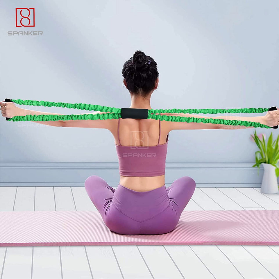 Spanker Upgraded Figure 8 Resistance Band, Yoga Strap Fitness Pulling Rope Word Elastic Exercise Band Heavy Duty Workout Tube for Body Stretching Rehabilitation Training Pilates- Color May Vary SSTP