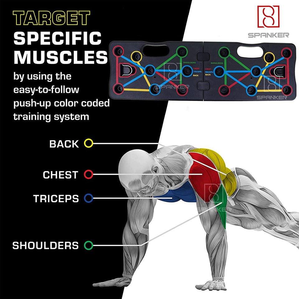Spanker Push-up Board Stand for Chest, Shoulder, Back, Triceps, Abs | Non-Slip Safe Sturdy (SSTP)