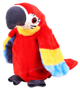 Toyshine Talking Macaw Parrot Repeat What You Say Stuffed Animal Plush Toy Electronic Record Animated Bird Shake Wings Speaking Parrot Pet Toy for Kids Boys Girls Christmas Birthday Gift