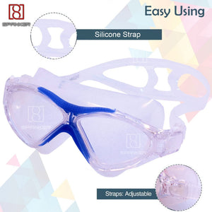 Spanker Swimming Goggles( Icee Cool ) Anti-Fog Anti-UV Youth Swim Glasses Leak Proof, Sky Blue SSTP