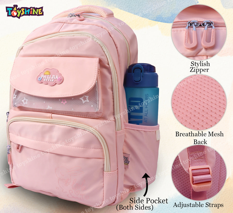 Toyshine Little Sweet School College Backpacks for Teen Girls Lightweight Bag- Pink