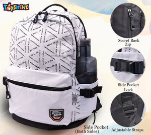 Toyshine Stylish High School College Backpacks for Teen Girls Boys Lightweight Bag-White