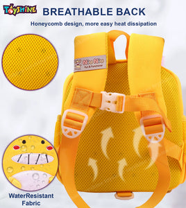 Toyshine My Dear Dino Backpacks for Kids Girls Boys Cute Dinosaurs Dino Toddler Backpack Preschool Nursery Travel Bag - Mini Size - Yellow
