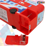 Toyshine Combo Pack of 12 Double Decker London Bus Metal Pencil Box with Moving Tyres and Sharpner | Birthday Return Gift Party Favor for Kids - Red