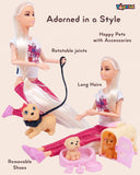 Toyshine Alia Doll with 2 Happy Pets Role Play Set for Age 3+ Fun Role Play Toy Set