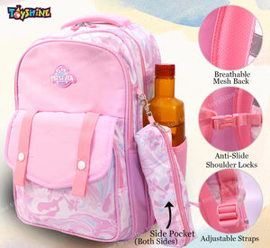 Toyshine Cute School College Backpacks for Teen Girls Lightweight Bag- Pink