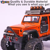 Toyshine 1:24 4WD Off Road Die Cast, Opening Doors, Vehicle Toy Car, Music and Lights - Orange