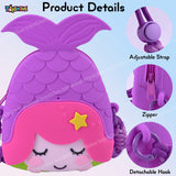 Toyshine Mermaid Shape silicone Purse for Girls Stylish Cross Body Bag with Adjustable Strap with Compact Mirror, Comb and Keychain Included - Purple