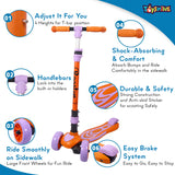 Toyshine 3 Wheel Rooster Runner Scooter with Anti Slip ABS Base Aluminium Structure Height Adjustable Handlebar Max Load 45kg for Boys and Girls Ages 4 and Above - Orange