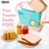 Toyshine Toaster Play Kitchen Playset - Wooden Toy for Kids Pretend Play Toy for Girls , Multicolour