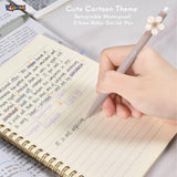 Toyshine 4 Set Cute Cartoon Theme Retractable Kawaii Waterproof Gel Pens 0.5mm Adorable Smooth Writing Gel Pen Set for School & Office Birthday Return Gift Party Favor for Kids Girls Boys - Brown