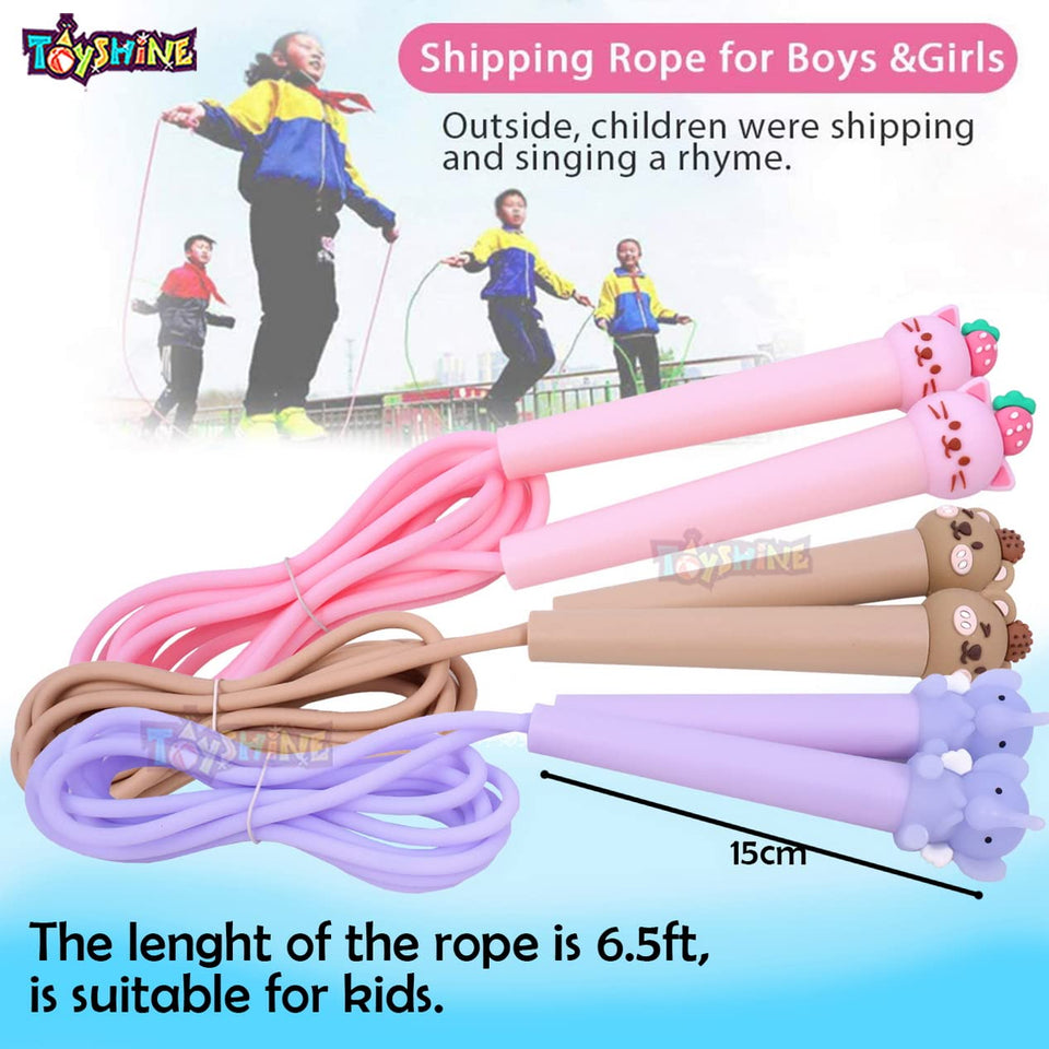 Toyshine Kids Skipping Rope Jump Rope, 6.5 ft Adjustable PVC Skipping Rope for Boys and Girls Fitness, Frog- Green (TS-2022)