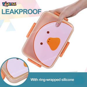 Toyshine Cute Cartoon Lunch Box with Spoon for kids - Yellow Duck