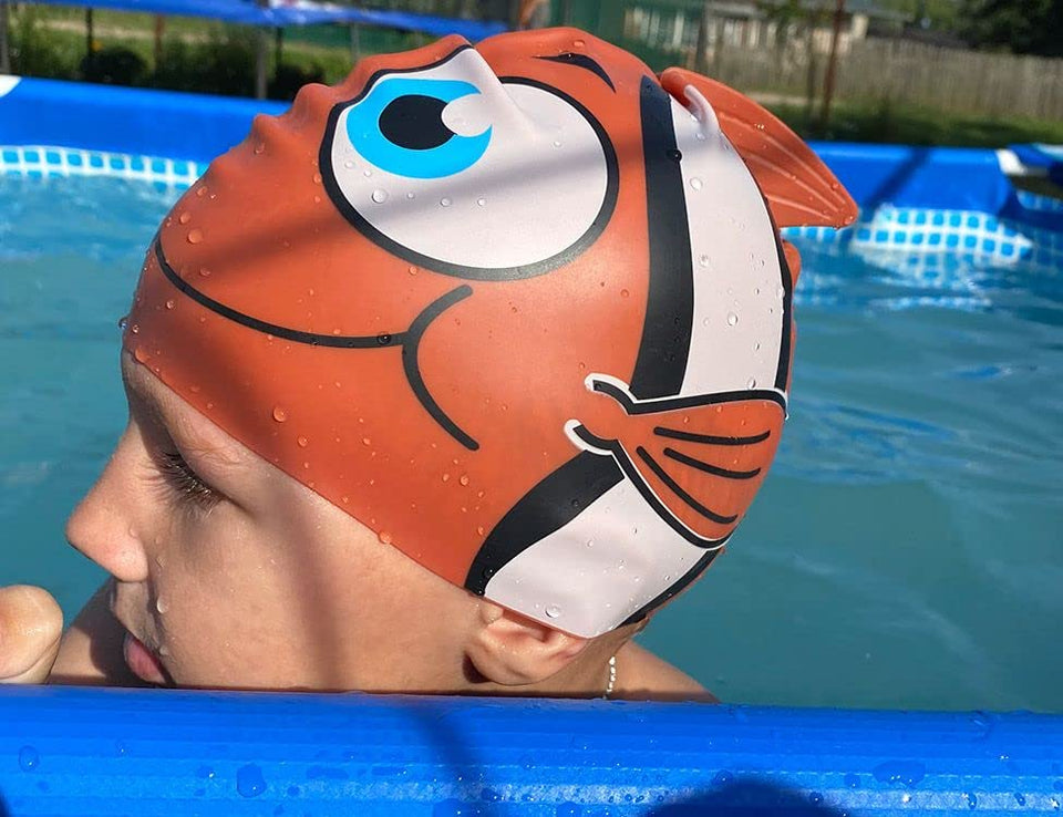 Kids silicone best sale swim cap