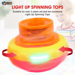 Toyshine 12 Pack Colorful Light & Music Gyro Peg-Top Spinning Tops Kids Children Toy - Multicolor