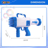 Toyshine Rocket Boom 32 Hole Bubble Blaster for Kids | High Volume Bubble Gun with Solution | Ultimate Bubble Fun Maker - Blue