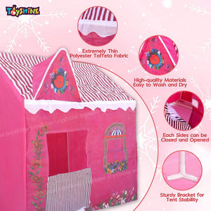 Toyshine Kids Tent House Big Size,Pink,Made in India Dream House Kids Play House Tent, Tent House Theme