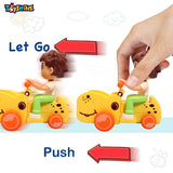 Toyshine Pack of 2 Push and Go Girl and Boy Play Set Friction Powered Toys for Kids 2 3 4 5 Years Old