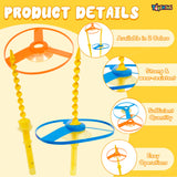 Toyshine Twisty Pull String Flying Saucer Fly and Catch Helicopter Toy Flies Upto 50 ft Outdoor and Indoor Play for Age 3+