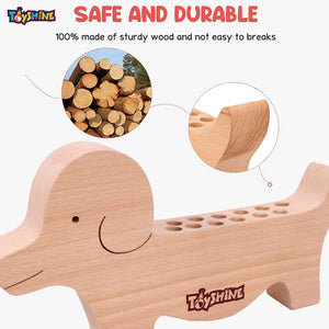 Toyshine Animal Shaped Wooden Pen Pencil Holder|Desk Organizer- Dog