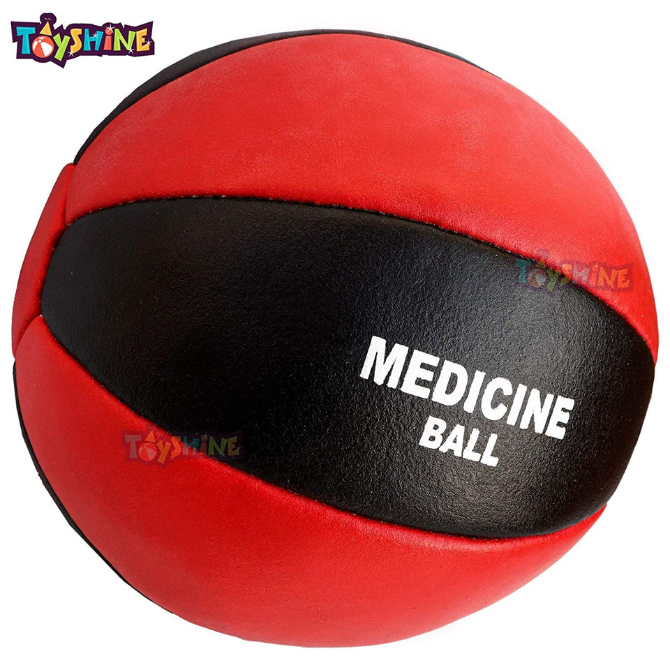 Toyshine 2 Kg (Leather) Medicine Ball, Soft Shell with Non-Slip Grip for Exercise, Weightlifting, TRX, Plyometrics, Cross Training SSTP