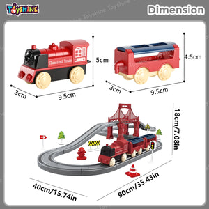 Toyshine 40 Pc DIY Battery Operated Mini Track Train Toy Set Fun Educational Intellectual Development Gift for Kids Boys Girls 3+, Red