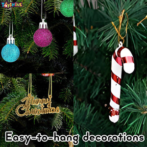 Toyshine 25 Pc Festive Xmas Tree Decorations Christmas Ornaments Hanging Accessories Combo Pack for Home School Office - Eco Small