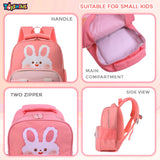 Toyshine 11" Cute Rabbit Design Kindergarten Backpack for Kids Girls Boys Toddler Backpack Preschool Nursery Travel Bag Picnic Bag,Mini Size - Pink