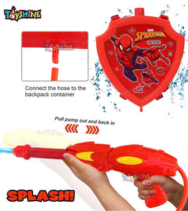 Toyshine Holi Water Toy Gun with Pressure Mechanism for Long Throw, Back Holding Tank, Back Holding Tank, 2 L, Red Spider