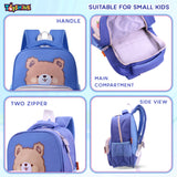 Toyshine 11" Cute Bear Design Kindergarten Backpack for Kids Girls Boys Toddler Backpack Preschool Nursery Travel Bag Picnic Bag, Mini Size - Blue