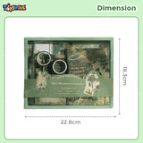 Toyshine Green Field Scrapbooking Vintage Collection - Gift Box Set of 125pcs Aesthetic Journaling Kit, Scrapbook Kit with Stickers, Washi Tapes, Art Craft Gift for Kids Boys Girls Teens - Green