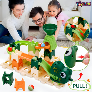 Toyshine 40 Piece Rainbow Riders Ball Dash Track DIY Building Block Set | Multicolor Assembled Track for Fun & Development Toy for Kids 3+ Years